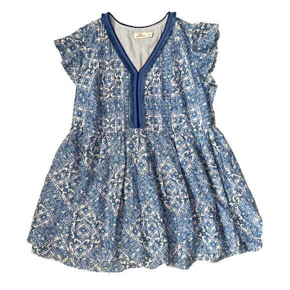 Vineyard Vines Plus Scarf Print Pintuck Mini Dress Blue & White Size XXL - Picture 6 of 10